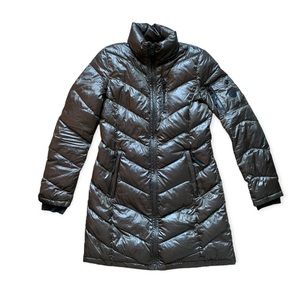 Andrew Marc Metallic Gray/Brown Packable Lightweight Premium Down Coat XS